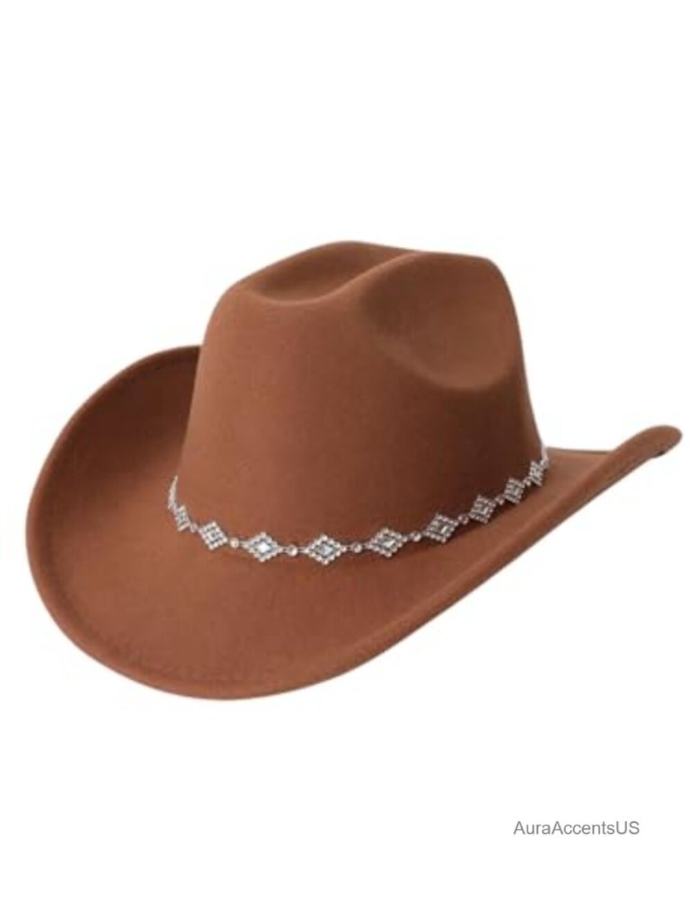 Verdusa Western Cowgirl Hat Rhinestone Wide Brim